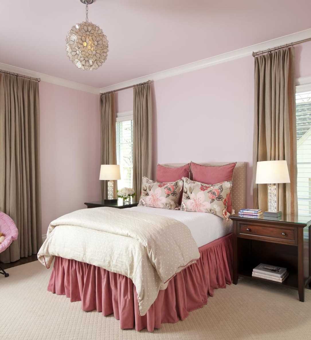 пример за използване на розово в светъл дизайн на апартамент