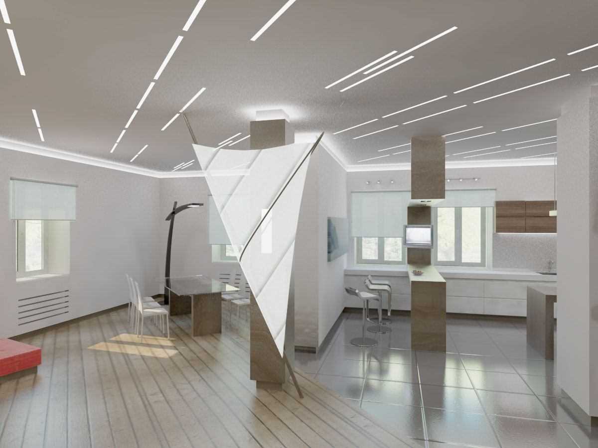 ideea de a folosi designul ușor în decoruri luminoase pentru locuințe