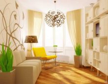 neparasta smilškrāsas krāsas pielietojuma variants dzīvokļa stilā