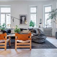 variant van het heldere ontwerp van het appartement in de Scandinavische stijl foto
