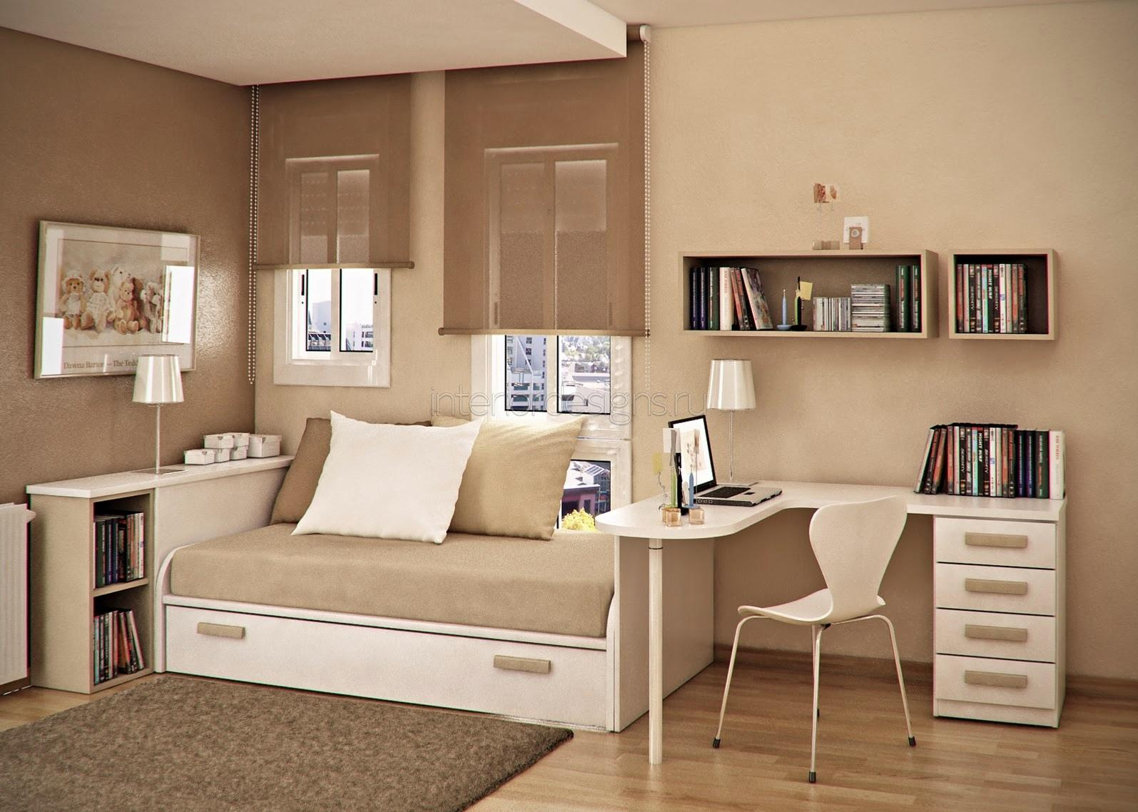 идея за красив дизайн на малка стая в общежитието