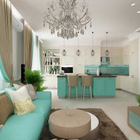 neparasta krāsu kombinācijas variants moderna dzīvokļa fotoattēla dekorā