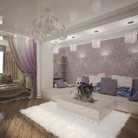 varianta neobvyklého interiéru obývacího pokoje ložnice 20 m² obrázek