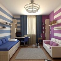 Un exemplu de stil luminos al unei camere pentru copii pentru doi copii