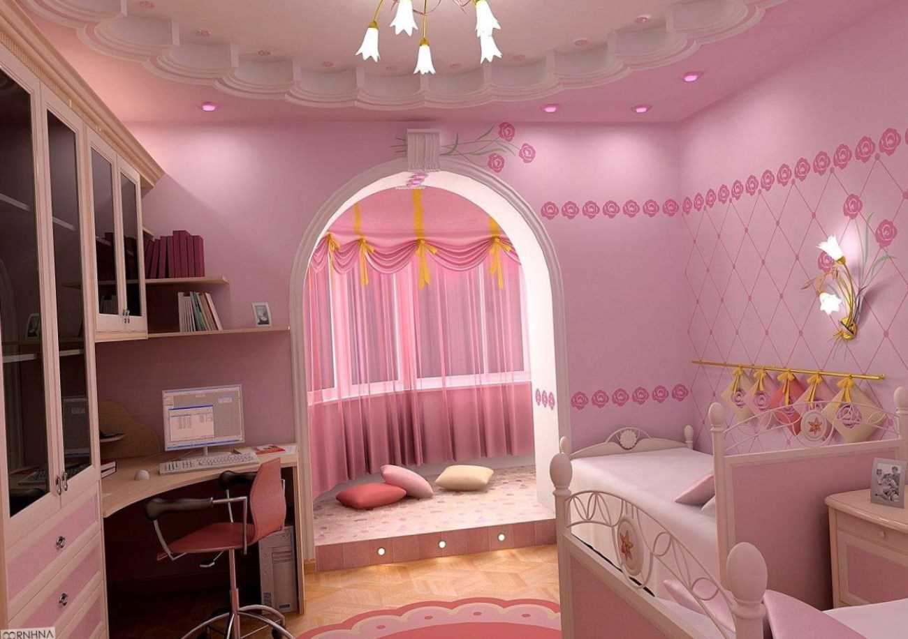 opcija za svijetli interijer za dječju sobu za dvije djevojke