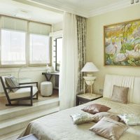 gražaus gyvenamojo kambario miegamojo dizaino versija, 20 kv.m. paveikslas