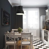 šviesaus stiliaus virtuvės idėja 8 kv.m nuotrauka