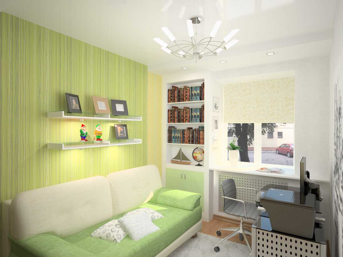 идея за ярък дизайн на малка стая в общежитието