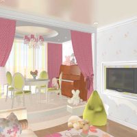 šviesaus stiliaus vaiko kambario idėja mergaitei, 12 kv. m dydžio nuotrauka