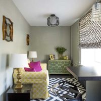 varian dalaman yang terang dari gambar pangsapuri dua bilik