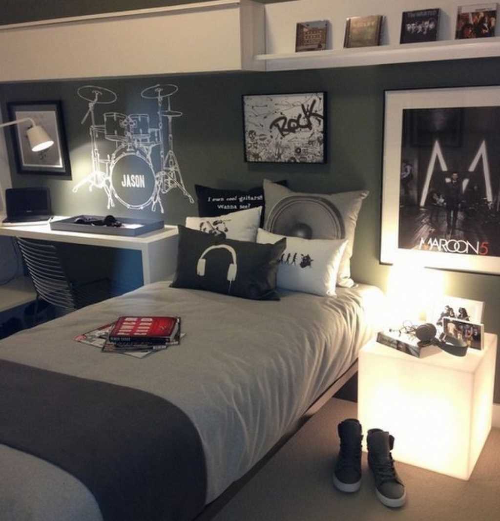 idee de design luminos pentru dormitor pentru un tânăr