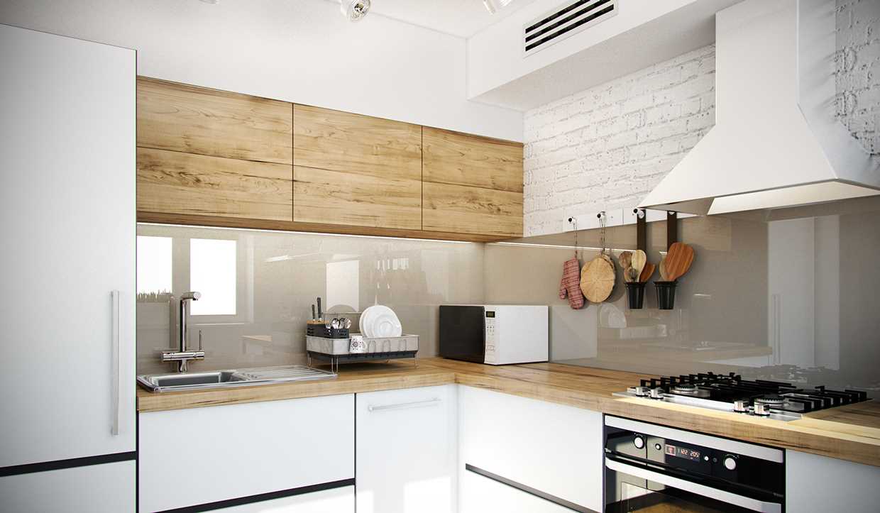 Un exemplu de decor frumos de bucătărie de 8 mp