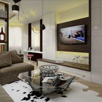 nápad neobvyklé výzdoby obývacího pokoje ložnice 20 m² foto