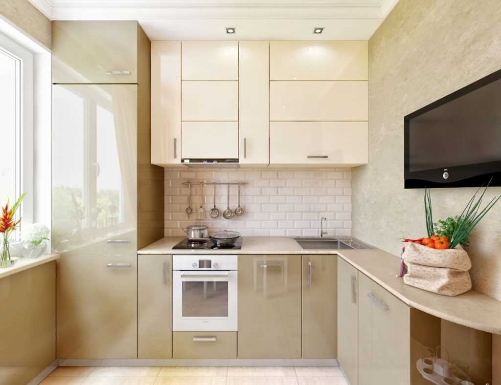 مثال على تصميم مشرق للمطبخ من 8 متر مربع