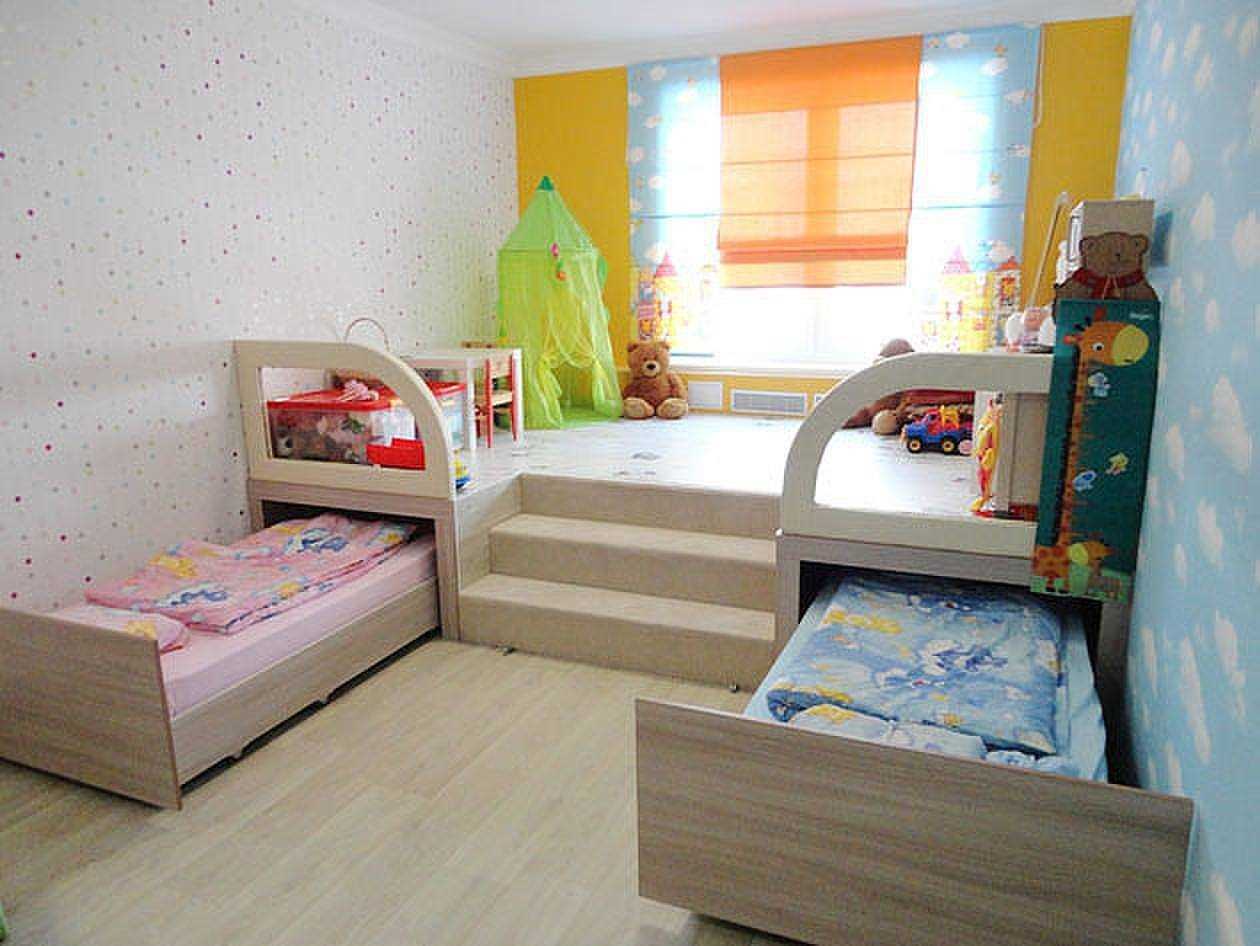 neparastā bērnu istabas dekorācijas versija meitenēm ar platību 12 kv.m
