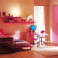 version of the bright decor of a children's room for two children photo
