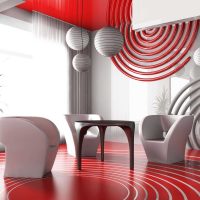 skaistas krāsu kombinācijas variants moderna dzīvokļa foto noformējumā