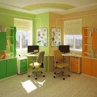 idee de interior luminos al unei camere pentru copii foto pentru doi copii