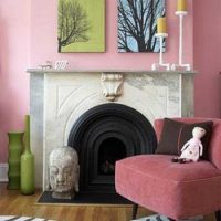 ideea de a folosi roz într-o imagine neobișnuită de design de cameră