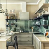 voorbeeld van een ongewone keuken inrichting 8 m² foto