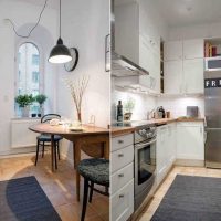 Un exemplu de imagine luminoasă de design de bucătărie de 8 mp