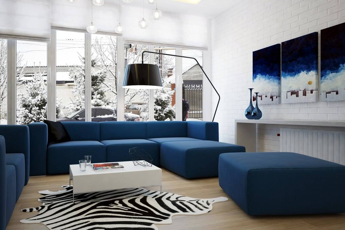 идеята за използване на интересно синьо в дизайна на дома