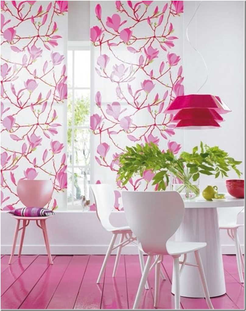 mogućnost upotrebe ružičaste boje u neobičnoj unutrašnjosti sobe