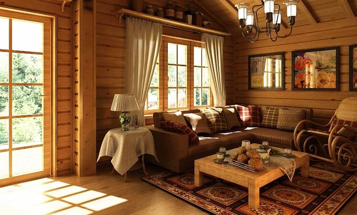 varianta použití ruského stylu ve světlém interiéru bytu