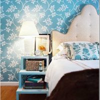 varianta použití neobvyklé modré barvy v designu foto místnosti
