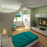 variantas šviesus stilius miegamasis gyvenamasis kambarys 20 kv.m. paveikslas
