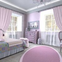 ideja par skaistu bērnu istabas stilu meitenei 12 kvadrātmetru attēlā
