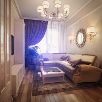 varianta světlé výzdoby ložnice obývacího pokoje 20 m2 obrázek