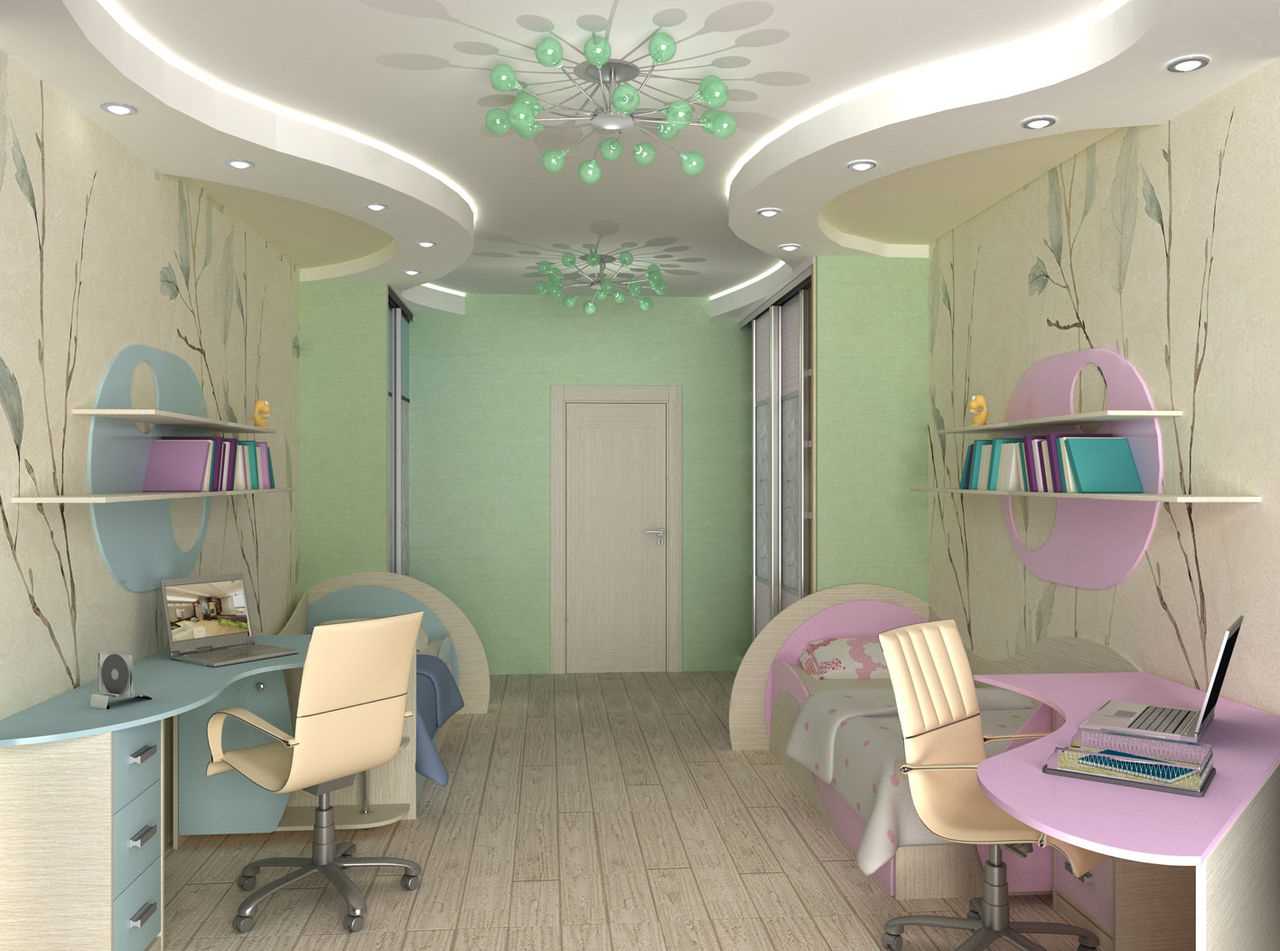 version of the unusual style of a children's room for two girls