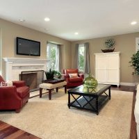 varianta světlé výzdoby obývacího pokoje na obrázku v soukromém domě