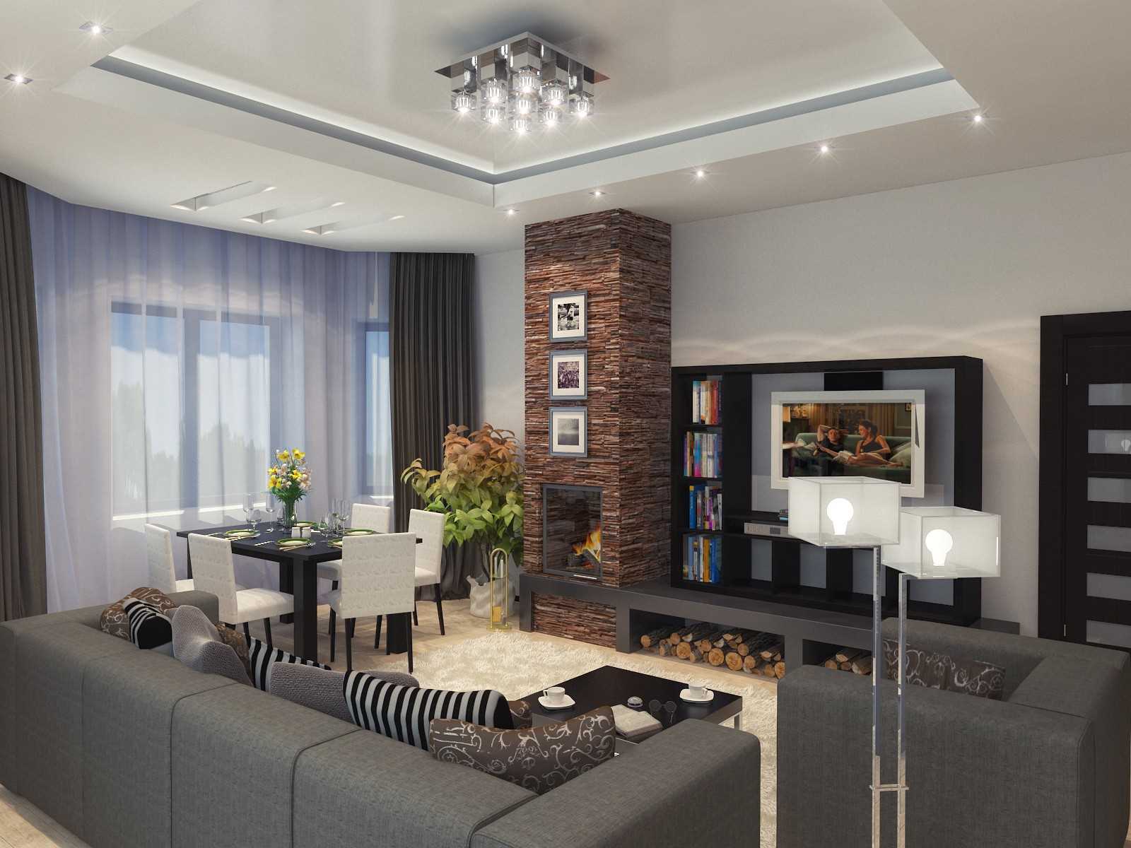 představu o krásném stylu obývacího pokoje v soukromém domě