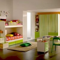 idea of ​​a bright style of a children's room for two children photo