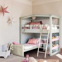 example of a beautiful interior of a children's room for two children photo