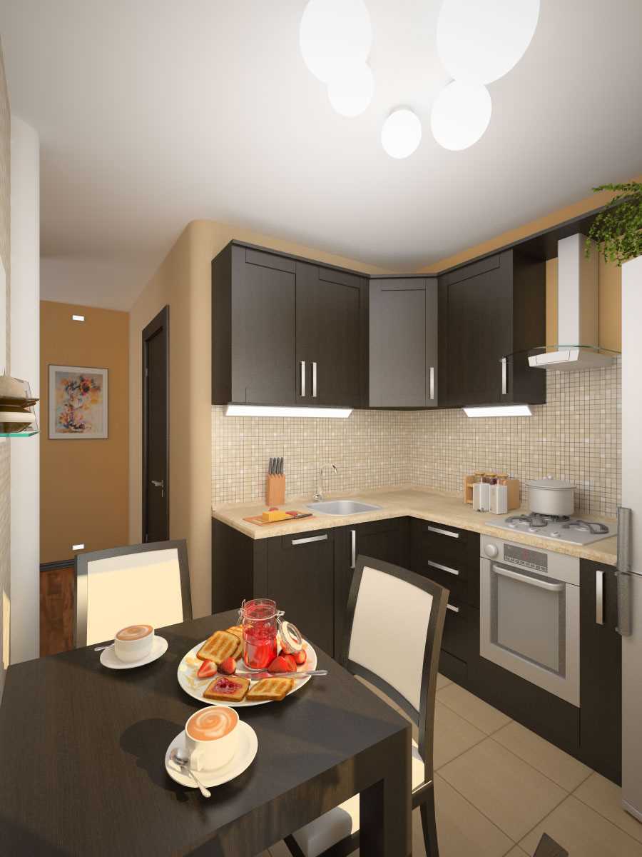 مثال على الداخلية غير العادية للمطبخ من 8 متر مربع