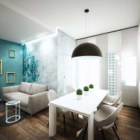 neparastas krāsu kombinācijas variants modernas istabas foto noformējumā