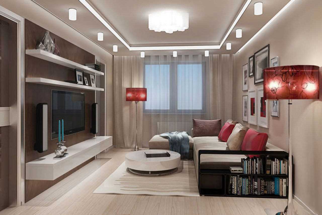 myšlenka obývacího pokoje s krásným stylem 20 m2