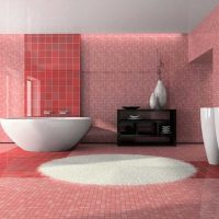 contoh menggunakan merah jambu dalam gambar apartmen dalaman yang cerah