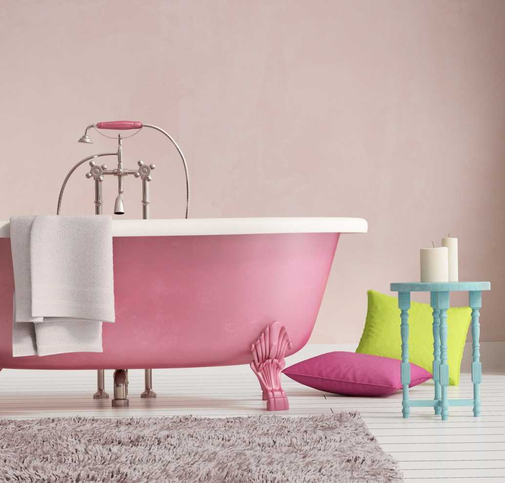 carcasă de culoare roz într-un design luminos al camerei