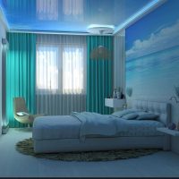 ideja piemērot interesantu zilu krāsu istabas attēla stilā