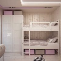 nápad světlý design pokoje pro dívku 12 m2 fotografie
