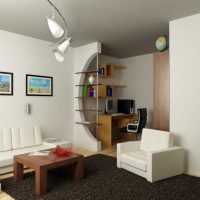 идеята за красив интериорен двустаен апартамент в снимка на Хрушчов
