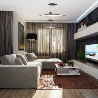 nápad světlý dekor obývacího pokoje ložnice 20 m² obrázek