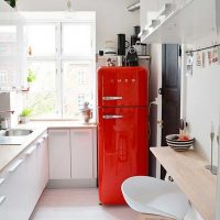 Neįprasto virtuvės dizaino pavyzdys - 8 kv.m nuotrauka