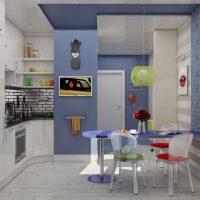 varijanta svijetle interijera kuhinje 8 m² fotografije