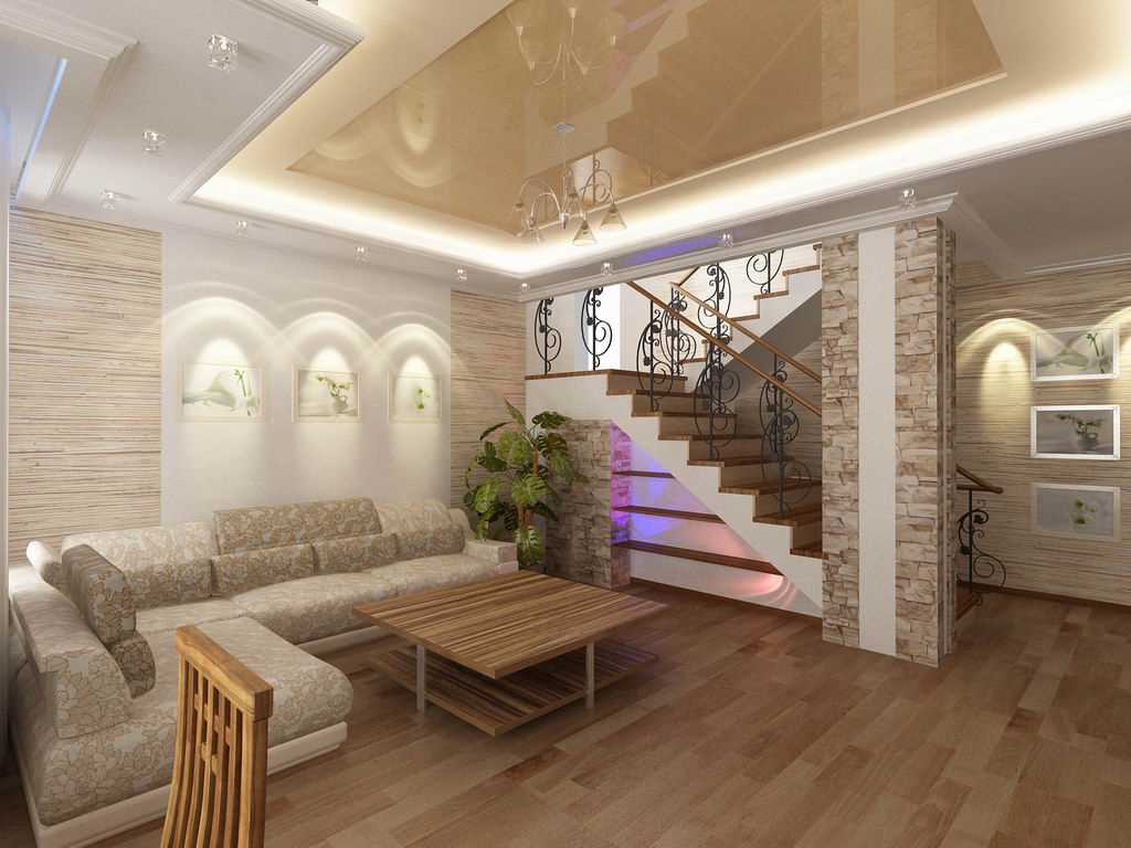 představa o krásném interiéru obývacího pokoje v soukromém domě