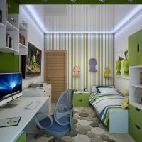 idee van een heldere stijl van een kamer voor een meisje 12 m² foto